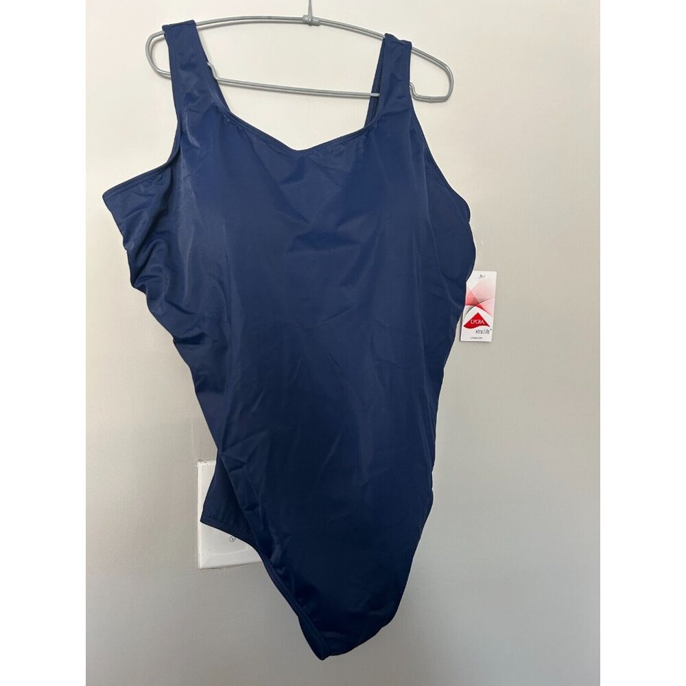 Land's End Women's One Piece Navy Blue Swimsuit  Size 22W DDD